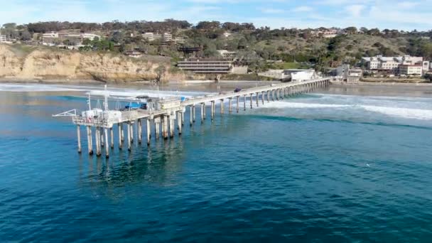 Vista Aérea Del Instituto Oceanografía Del Muelle Scripps Jolla San — Vídeo de stock