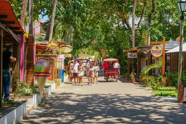 Famosa Rua Principal Para Turistas Compras Bar Restaurante Praia Forte — Fotografia de Stock