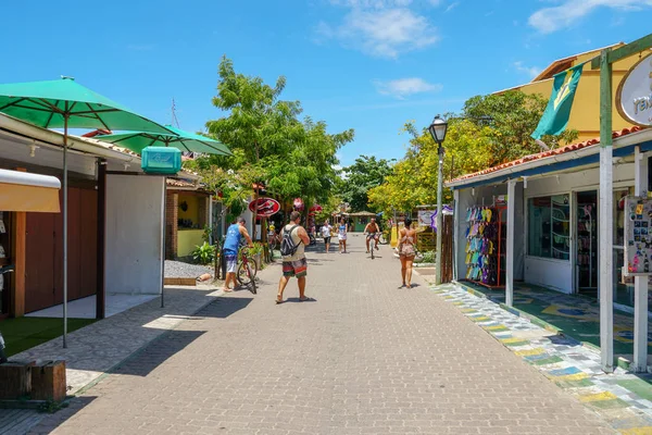 Famosa Rua Principal Para Turistas Compras Bar Restaurante Praia Forte — Fotografia de Stock