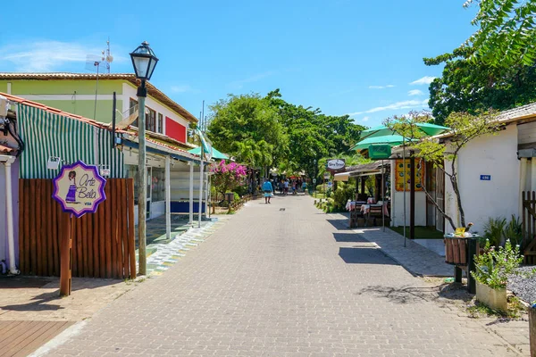 Famosa Rua Principal Para Turistas Compras Bar Restaurante Praia Forte — Fotografia de Stock