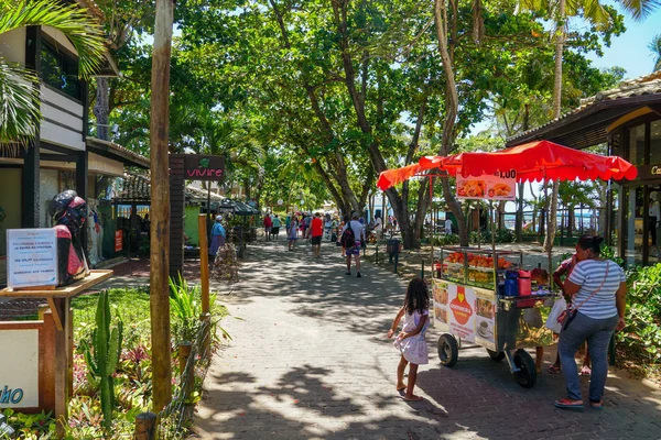 Famosa Rua Principal Para Turistas Compras Bar Restaurante Praia Forte — Fotografia de Stock