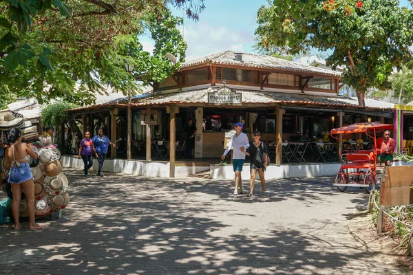 Famosa Rua Principal Para Turistas Compras Bar Restaurante Praia Forte — Fotografia de Stock