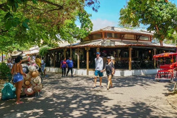 Famosa Rua Principal Para Turistas Compras Bar Restaurante Praia Forte — Fotografia de Stock