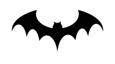 Beyaz arka planda uçan siyah yarasa bibloları