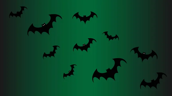 Fliegende schwarze Fledermaussilhouetten, Halloween-Dekoration — Stockfoto
