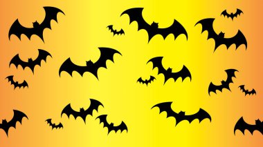 Uçan siyah yarasa siluetleri, cadılar bayramı süslemeleri