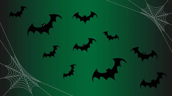 Fliegende schwarze Fledermaussilhouetten, Halloween-Dekoration — Stockfoto
