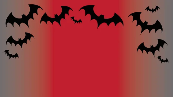 Flying bblack bat silhouetten, Halloween decoratie — Stockfoto