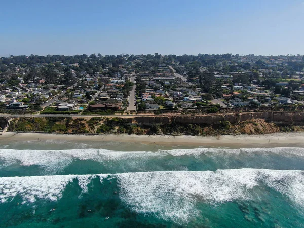 Veduta aerea della costa e della spiaggia Del Mar — Foto Stock