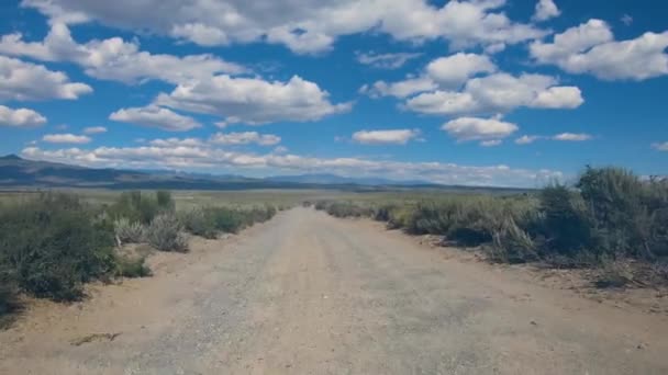 Viaggio Auto Nella Contea Mono Piccolo Fuoristrada Circondato Dal Deserto — Video Stock