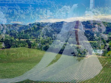 Gelin Silueti Doğa manzarası üzerine.