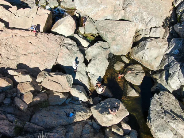 Aerial view of Los Penasquitos Canyon Preserve with the creek waterfall, San Diego — Stock Photo, Image