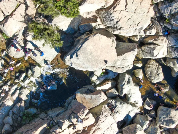 Luftaufnahme des Los Penasquitos Canyon Preserve mit dem Creek-Wasserfall, San Diego — Stockfoto