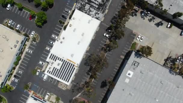Вид з повітря на індустріальну зону та офіс компанії, склад зберігання, Каліфорнія — стокове відео