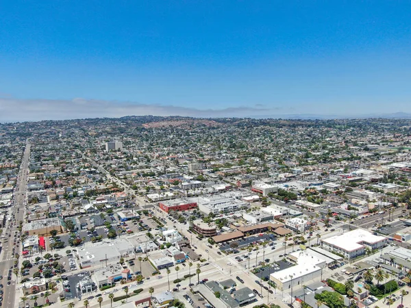 Vista aérea do centro de Pacific Beach, San Diego, Califórnia — Fotografia de Stock