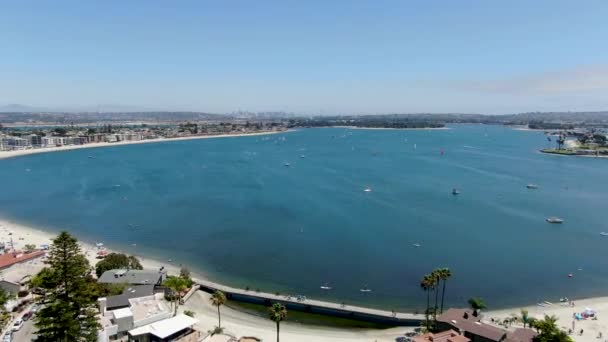 Letecký pohled na Mission Bay v San Diego.California — Stock video