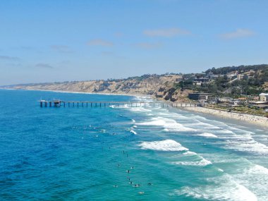 San Diego La Jolla Körfezi 'nin havadan görünüşü,