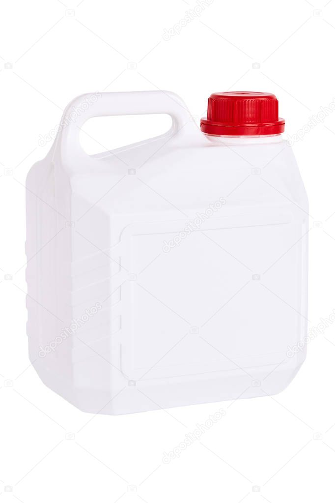 White plastic canister isolated