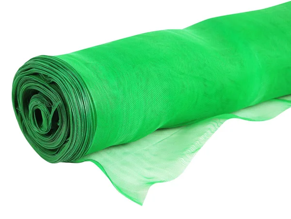 Roll Green Mosquito Net Isolated White — Stok fotoğraf