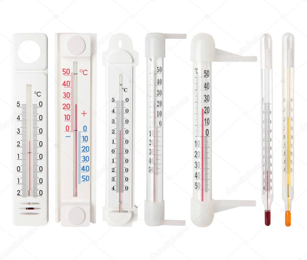 Set of  thermometers isolated