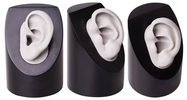 助听器全壳隔离 助听器听力护理的选择 塑料耳 — 图库照片