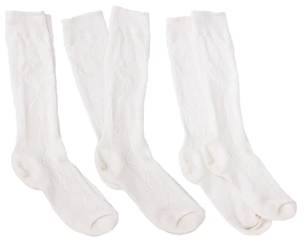 White knee socks isolated on white background