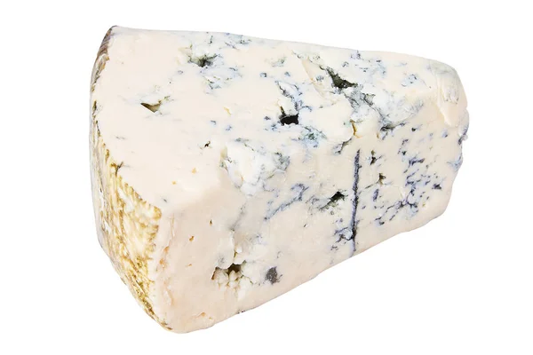 Stück Roquefort Käse Isoliert Auf Weißem Hintergrund — Stockfoto