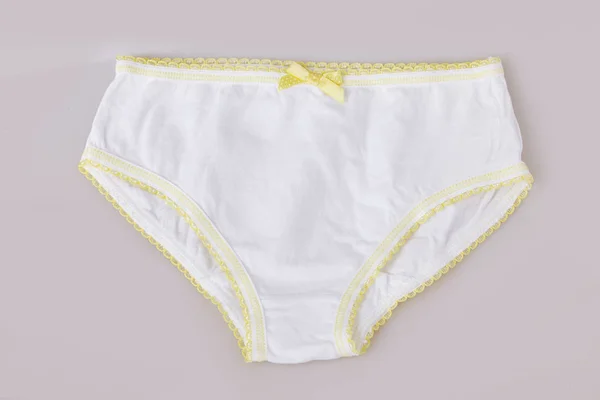 Damenunterhosen Aus Baumwolle Isoliert Auf Weißem Hintergrund Weiße Unterwäsche Des — Stockfoto
