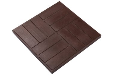 Kare kahverengi parke döşeme izole, perspektif görünümü. Kaldırım döşeme deseni. Beton döşeme | Kumtaşı döşeme | Granit fayans 