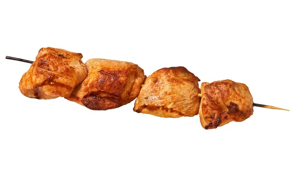 Vepřové Shish Kebab Izolované Bílém Pozadí — Stock fotografie