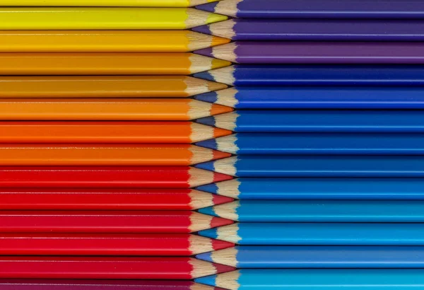 Conjunto Lápis Pastel Coloridos Linha Multi Cor Forma Zíper Fechado — Fotografia de Stock