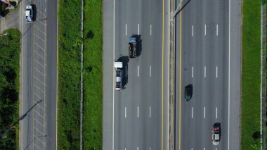 Ekspres kırsal genelinde havadan görünümü