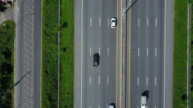 Ekspres kırsal genelinde havadan görünümü