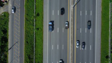 Ekspres kırsal genelinde havadan görünümü