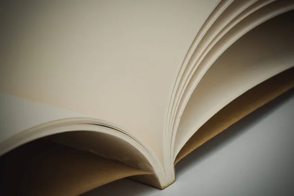 Páginas Blanco Abiertas Del Cuaderno Mesa Con Estilo Efecto Vintage —  Fotos de Stock
