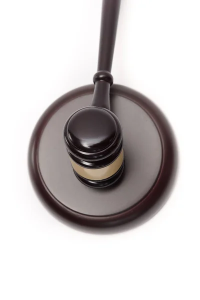 Wooden Auctioneer Judges Gavel Dispensing Justice Knocking Sale Prices Agains — Stock Photo, Image
