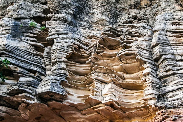 Sediment layers of earth close-up