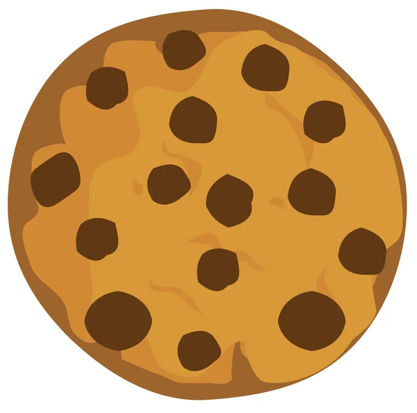 Vector Εικονογράφηση Ενός Cookie Σοκολάτας Τσιπ Που Απομονώνονται Λευκό Φόντο — Διανυσματικό Αρχείο