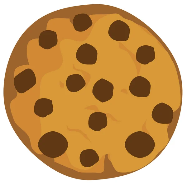 Ilustración Vectorial Una Galleta Chispas Chocolate Aislada Sobre Fondo Blanco — Archivo Imágenes Vectoriales