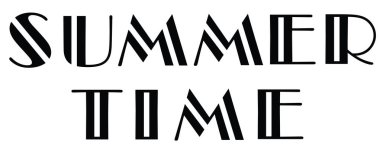 Yaz saati metin Tipografi vektör çizim. 