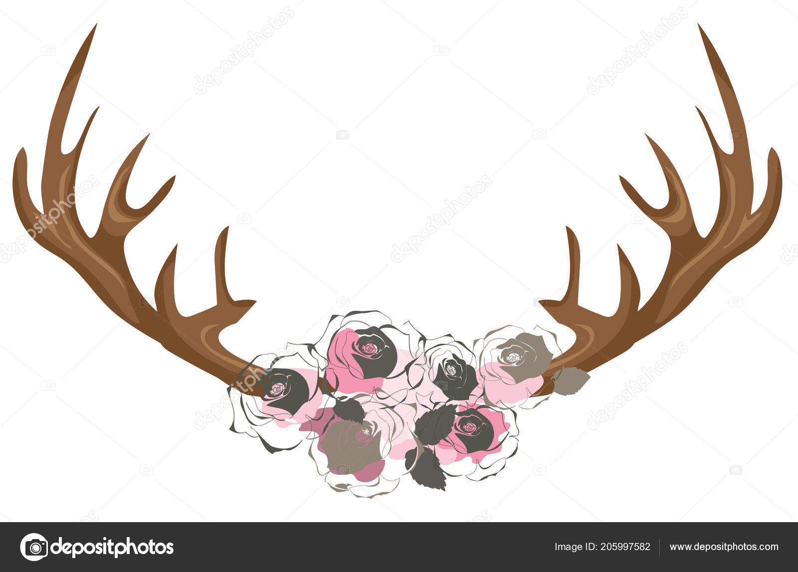 最新イラスト 鹿の角 最高の動物画像