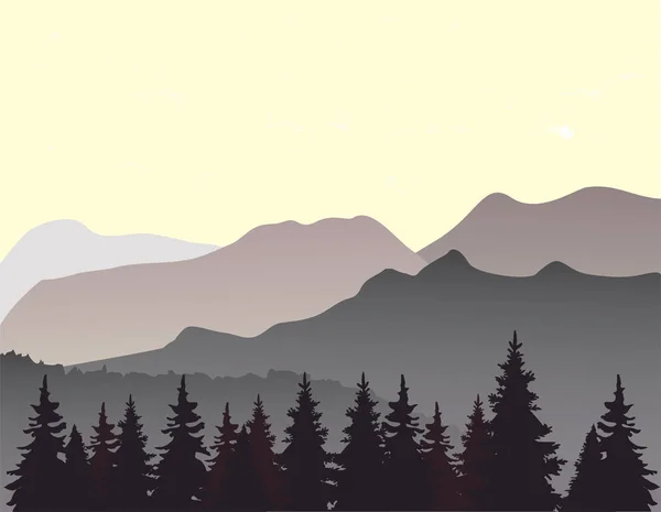 Illustration Vectorielle Paysage Montagne Plan Nature Design — Image vectorielle