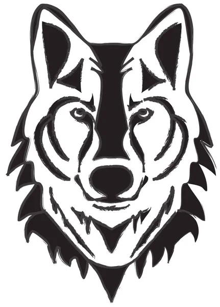 Vector Illustration Wolf Head Silhouette — Stock Vector