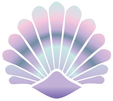 bir deniz kızı inci kabuk vektör çizim