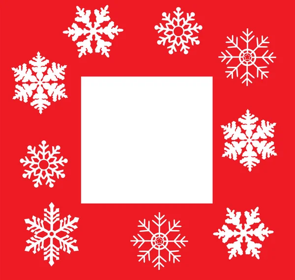 クリスマス雪の結晶フレームのベクトル イラスト — ストックベクタ