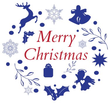 bir Noel çelenk vektör Illustration. tatil arka plan. 