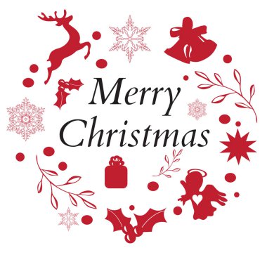 bir Noel çelenk vektör Illustration. tatil arka plan. 