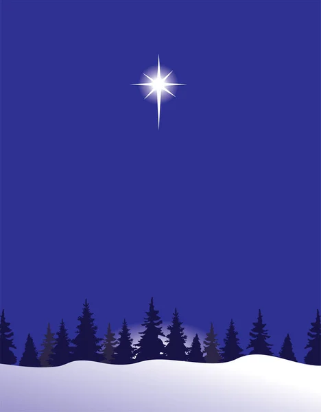Vectorillustratie Van Kerstmis Scène Met Ster Van Bethlehem Christian Kerststal — Stockvector