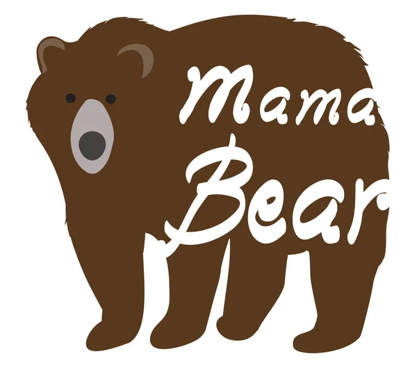 Ilustração Vetorial Uma Mãe Urso Bonito Animal Fundo — Vetor de Stock