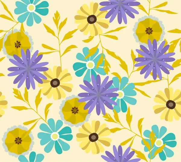 Ilustração Vetorial Fundo Sem Costura Floral Resumo Fundo Floral — Vetor de Stock